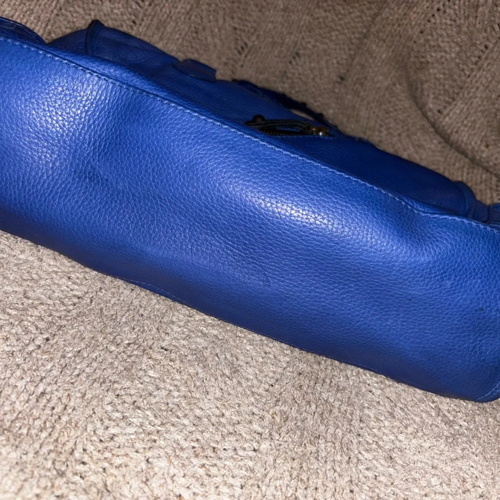 SALE! Betsey Johnson Queen of the Night Electric Blue Studded Leather Handbag - Picture 3 of 11